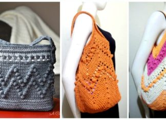 Chevron Summer Bag Crochet Free Pattern - Tote #Bag; Free #Crochet; Patterns