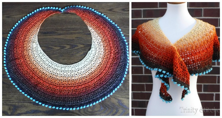Crescent Moon Shawl Wrap Crochet Free Pattern Crochet