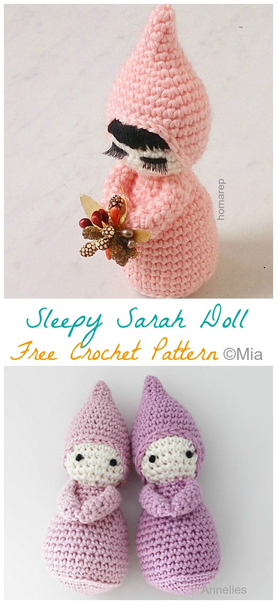 Crochet Sleepy Sarah Doll Amigurumi Free Pattern -#Amigurumi; #Doll; Crochet Free Patterns