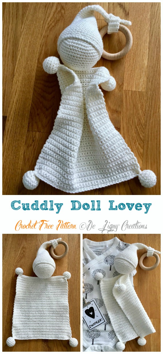 Cuddly Doll Lovey Crochet Free Pattern - Baby #Lovey; #Blanket; Security Comforter Free #Crochet; Patterns