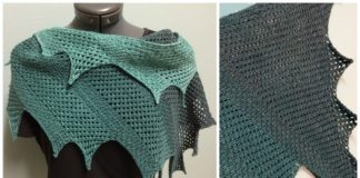 Dragon Wing Shawl Tunisian Crochet Free Pattern - Women Lace #Shawl; Free #Crochet; Patterns