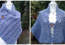 Lace Shell Stitch Shawl Crochet Free Pattern [Video] - Women Shawl #Wrap; Free #Crochet; Patterns