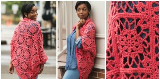 Grapefruit Sorbet Shrug Crochet Free Pattern - Women Sweater #Shrug; Free #Crochet; Patterns