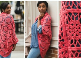 Grapefruit Sorbet Shrug Crochet Free Pattern - Women Sweater #Shrug; Free #Crochet; Patterns