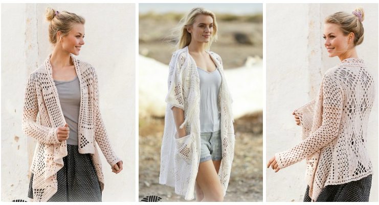 Lace jacket cardigan crochet pattern deals