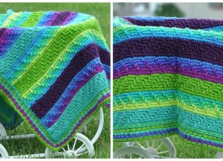 Mosaic Baby Stroller Blanket Crochet Free Pattern [Limited Time] - Mosaic #Blanket; Free #Crochet; Patterns