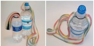 O-Ring Water Carrier Crochet Free Pattern - Water Bottle Holder Free #Crochet; Patterns