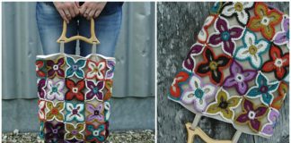 Peacock Butterfly Bag Crochet Free Pattern - Tote #Bag; Free #Crochet; Patterns