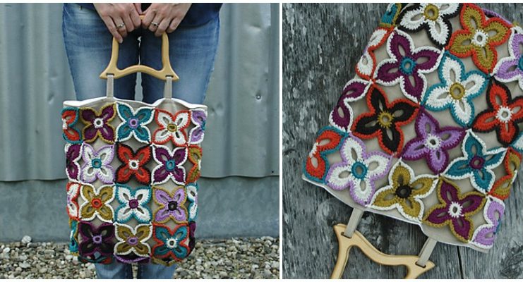 Peacock Butterfly Bag Crochet Free Pattern - Tote #Bag; Free #Crochet; Patterns