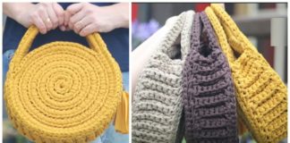 Ropy Round Bag Crochet Free Pattern [Video] - Trendy #Handbag; Free Crochet Patterns