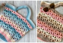 Sea Shells by The Shore Market Bag Crochet Free Pattern- #Crochet; Market Grocery #Bag;Free Patterns