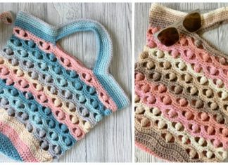 Sea Shells by The Shore Market Bag Crochet Free Pattern- #Crochet; Market Grocery #Bag;Free Patterns