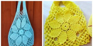 Summer Flower Bag Crochet Free Pattern [Video]-#Crochet; Market Grocery #Bag;Free Patterns