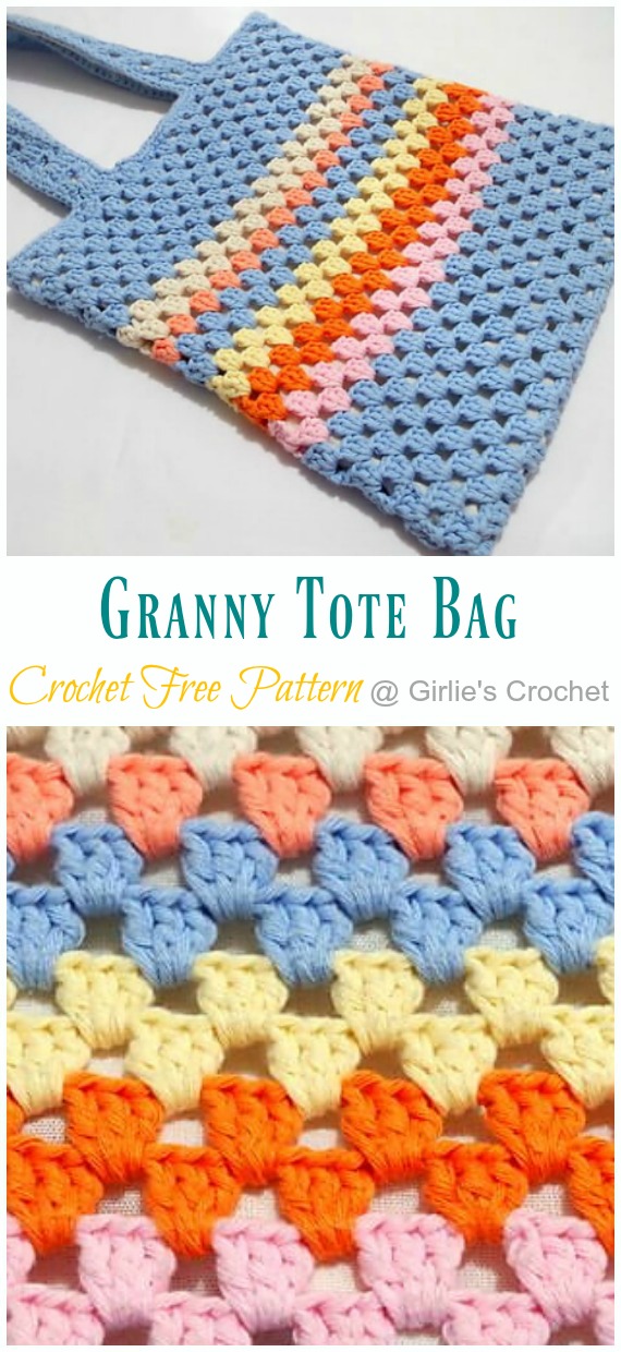 Granny Tote Bag Crochet Free Patterns - Tote #Bag; Free #Crochet; Patterns