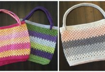 Summer Granny Strip Tote Bag Crochet Free Patterns - Tote #Bag; Free #Crochet; Patterns