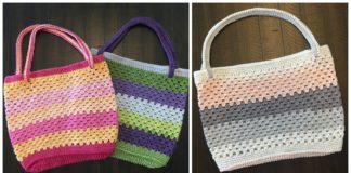 Summer Granny Strip Tote Bag Crochet Free Patterns - Tote #Bag; Free #Crochet; Patterns