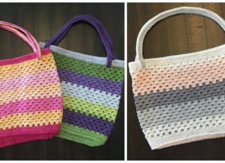 Summer Granny Strip Tote Bag Crochet Free Patterns - Tote #Bag; Free #Crochet; Patterns