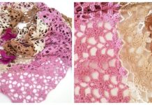 Sweet Neapolitan Flower Lace Shawl Crochet Free Pattern- Women Shawl #Wrap; Free #Crochet; Patterns