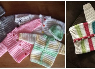 Top Down Baby Jacket Crochet Free Pattern - Baby Sweater #Cardigan; Free #Crochet; Patterns