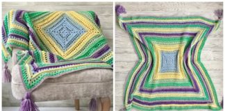 Wrap Me In Sunshine Blanket Crochet Free Pattern - Never Ending Square #Blanket; #Crochet; Free Patterns