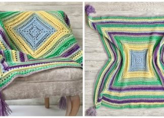 Wrap Me In Sunshine Blanket Crochet Free Pattern - Never Ending Square #Blanket; #Crochet; Free Patterns