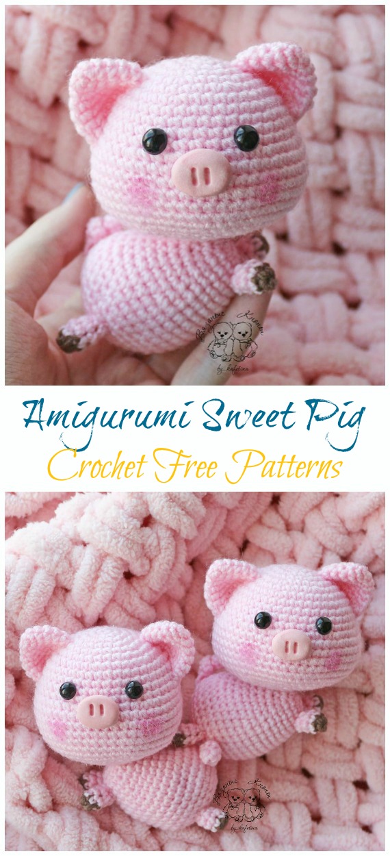 Amigurumi Little Sweet Pig Crochet Free Patterns- Free #Amigurumi; #Pig; Toy Softies Crochet Patterns