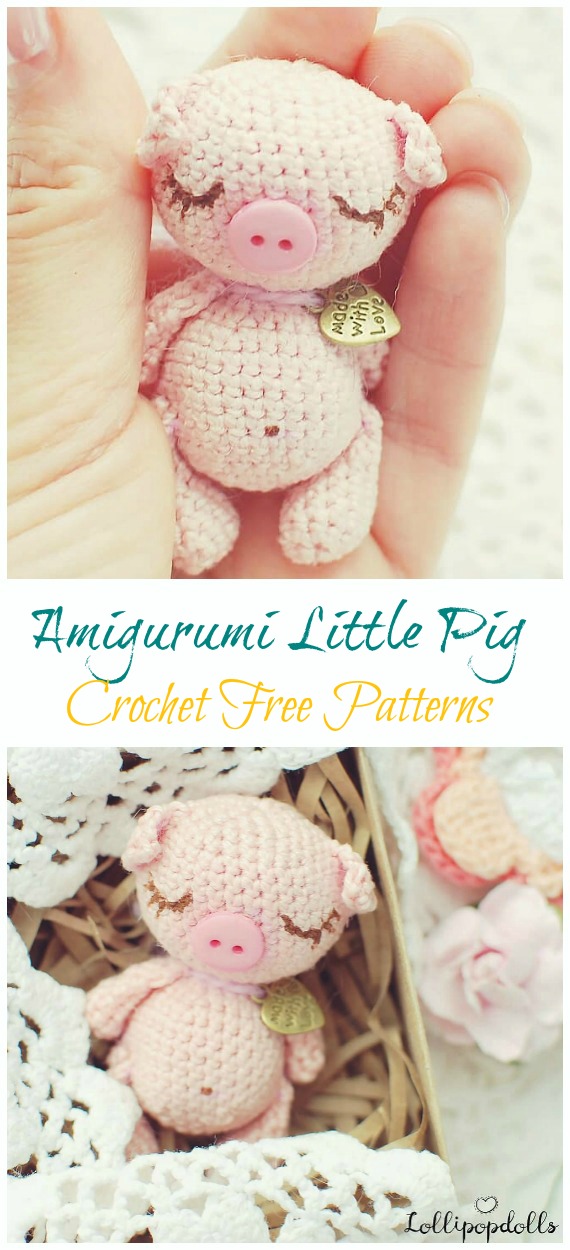 Amigurumi Little Pig Crochet Free Patterns- Free #Amigurumi; #Pig; Toy Softies Crochet Patterns