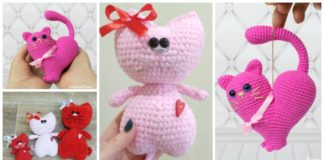 Amigurumi Valentine Heart Cat Crochet Free Patterns - Crochet Toy #Cat; #Amigurumi; Free Patterns