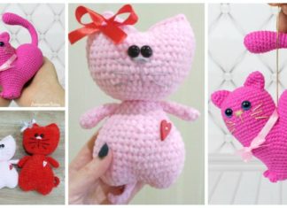 Amigurumi Valentine Heart Cat Crochet Free Patterns - Crochet Toy #Cat; #Amigurumi; Free Patterns