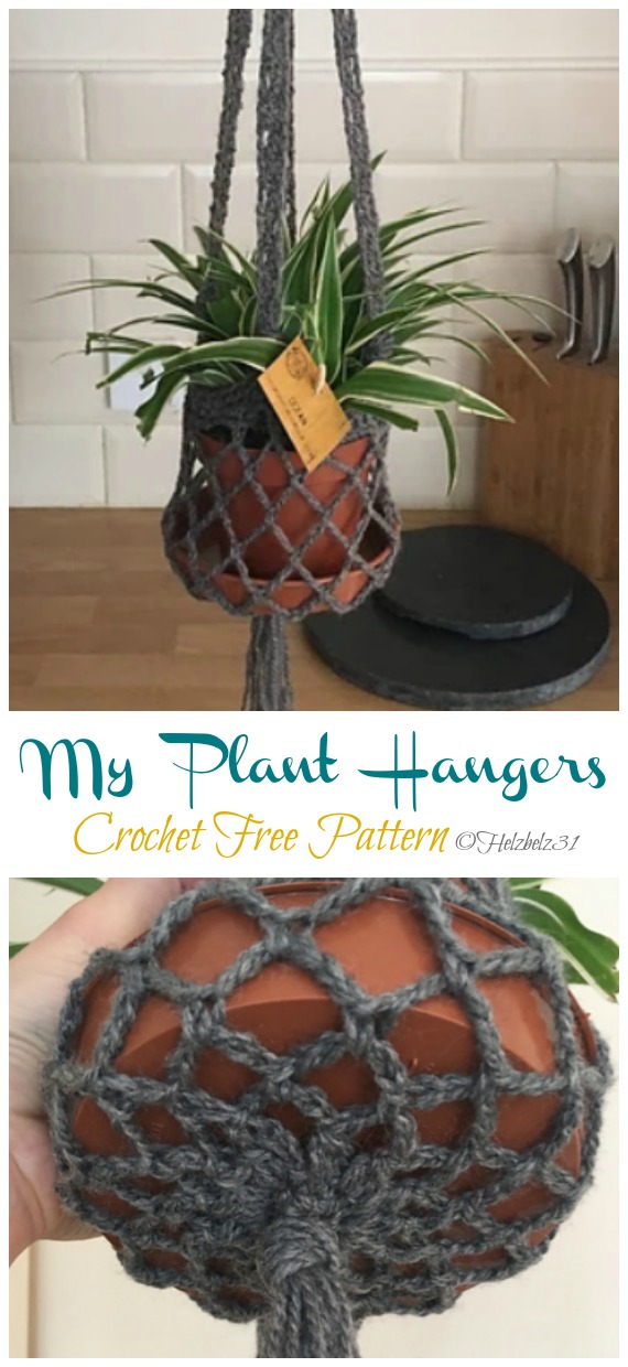 My Plant Hangers Crochet Free Patterns - Hanging #Planter; Cozy Free #Crochet; Patterns