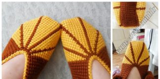 Simple Tunisian Slippers Crochet Free Patterns - Adult #Slipper; Free #Crochet: Patterns