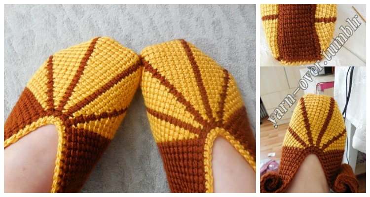 Simple Tunisian Slippers Crochet Free Patterns - Crochet &amp; Knitting