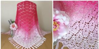 Peppermint Tea Lace Shawl Crochet Free Pattern- Women Lace #Shawl; Free #Crochet; Patterns