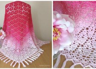 Peppermint Tea Lace Shawl Crochet Free Pattern- Women Lace #Shawl; Free #Crochet; Patterns
