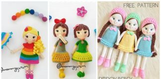 Amigurumi Doll Girl Crochet Free Patterns - Crochet #Dolls; #Amigurumi; Free Patterns