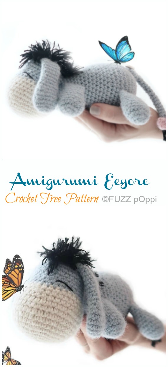 Amigurumi Eeyore Donkey Crochet Free Patterns - Movie #Character Free #Crochet; Patterns