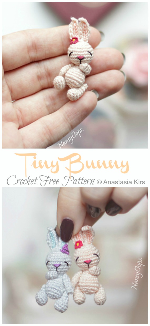 Amigurumi Tiny Bunny Crochet Free Pattern - #Amigurumi; Bunny Free Crochet Patterns