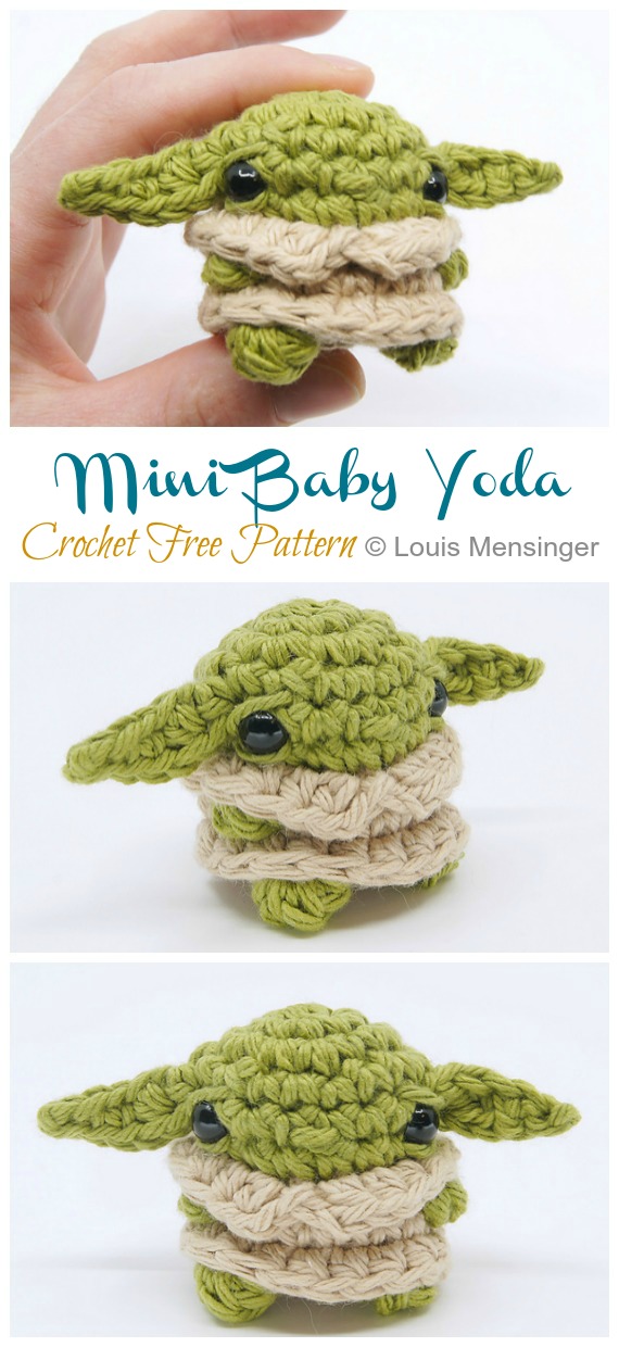 Mini Baby Yoda Amigurumi Crochet Free Pattern  -#Amigurumi; #Doll; Crochet Free Patterns