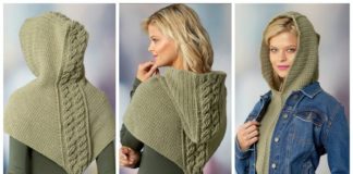 Cable Hooded Cowl Crochet Free Pattern - Women #Cowl; Free #Crochet; Pattern