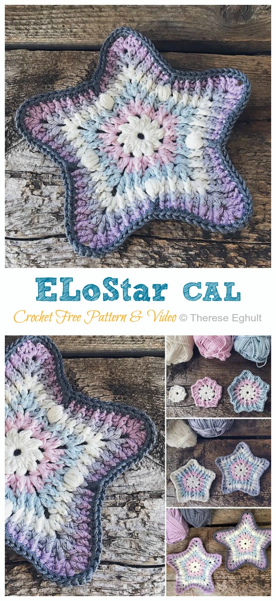 ELoStar CAL Crochet Free Pattern [Video] - Easy #Crochet Coaster Free Patterns