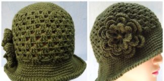 Granny Brim Hat Crochet Free Pattern - Women/Girls #Sunhat; Free #Crochet; Patterns