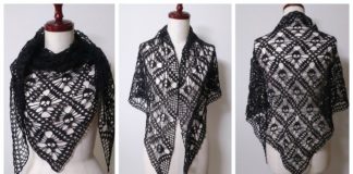 Granny Skull Shawl Crochet Free Pattern- Women Lace #Shawl; Free #Crochet; Patterns