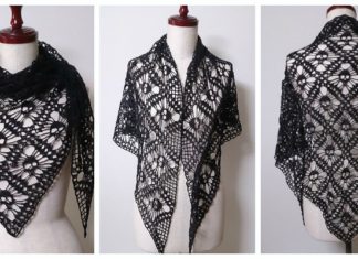 Granny Skull Shawl Crochet Free Pattern- Women Lace #Shawl; Free #Crochet; Patterns