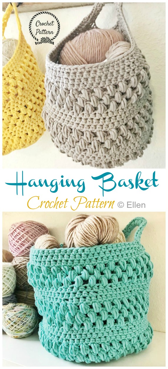 The Bubble Hanging Basket Crochet Pattern- Hanging #Basket; #Crochet; Patterns