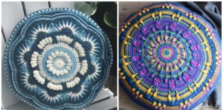 Mandala Cushion Crochet Free Patterns -Mandala #Pillow; Case #Crochet; Free Patterns
