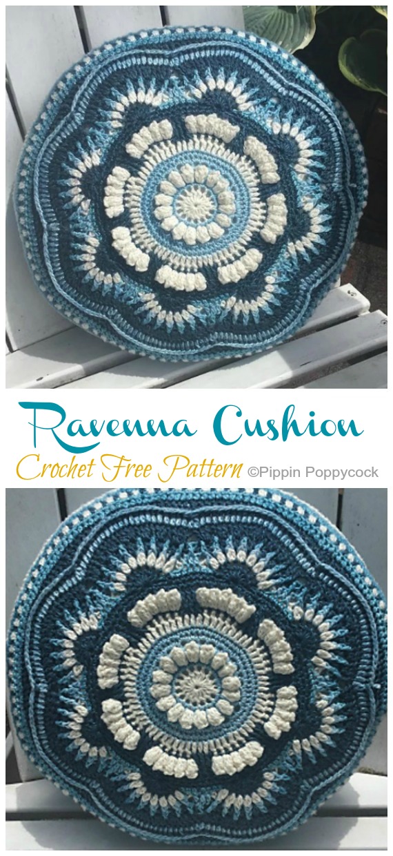 Ravenna Cushion  Crochet Free Pattern -Mandala #Pillow; Case #Crochet; Free Patterns