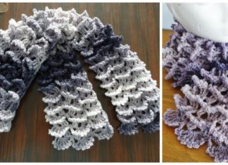 Picot Shell Stitch Scarf Crochet Free Pattern [Video] - Rectangle Long #Scarf; Free #Crochet; Patterns