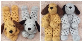 Puppy Dog Granny Hexagon Lovey Crochet Free Pattern- Baby #Lovey; #Blanket; Security Comforter Free #Crochet; Patterns