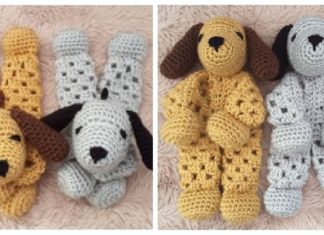 Puppy Dog Granny Hexagon Lovey Crochet Free Pattern- Baby #Lovey; #Blanket; Security Comforter Free #Crochet; Patterns