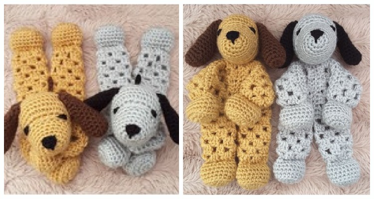 Puppy Dog Granny Hexagon Lovey Crochet Free Pattern